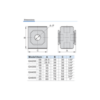 GA60020T AIRTAC DIVERTER BLOCK<BR>GA600 (DB) SERIES 3/4" NPT